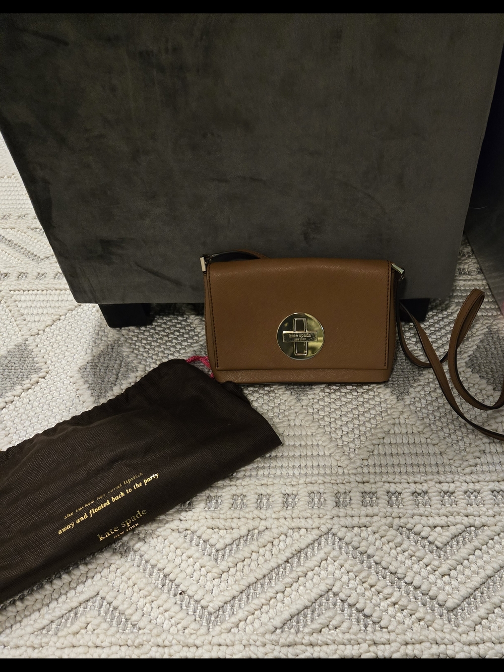 kate spade Brown Crossbody Bag with Gold Hardware